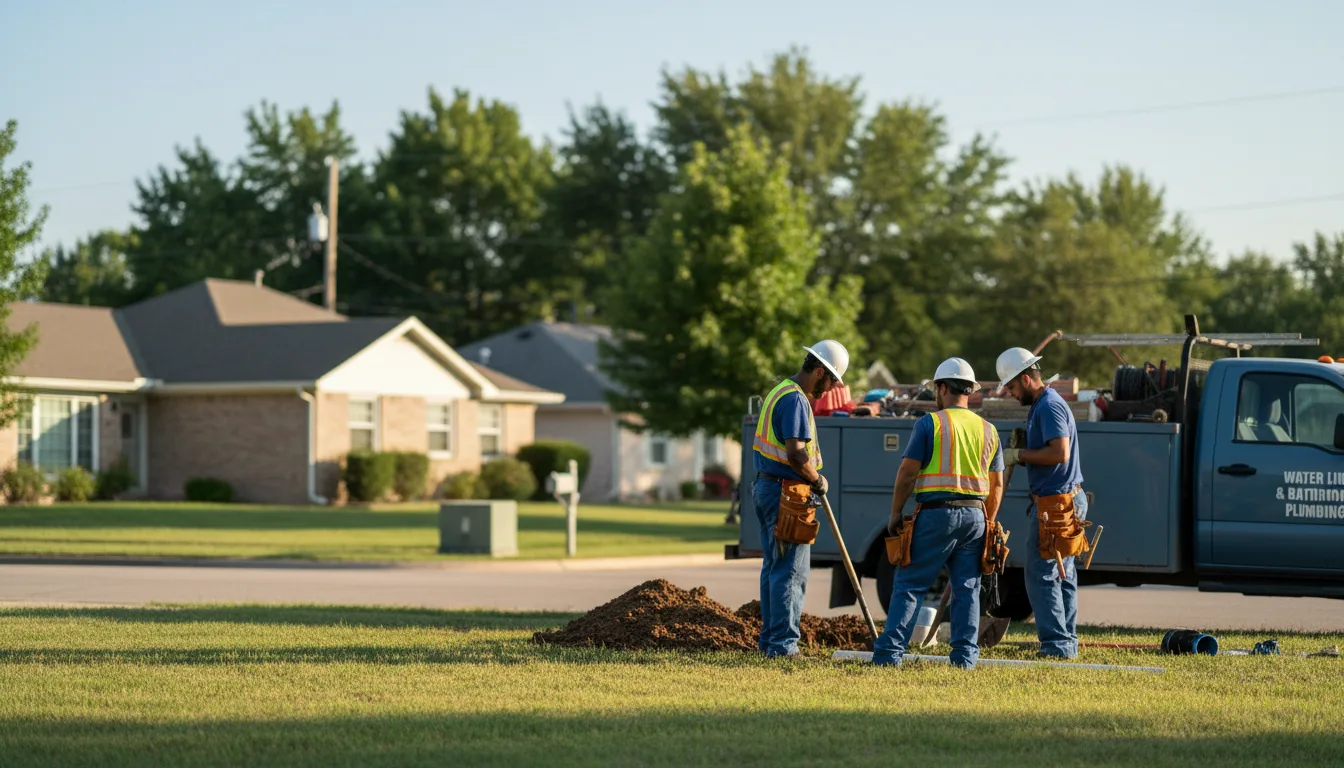 Residential water line and bathroom plumbing service in Madrid, IA